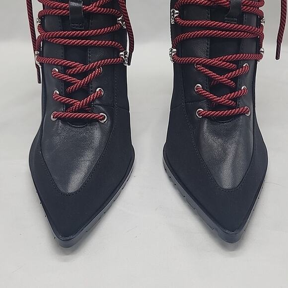 STEVE MADDEN KAREY ANKLE BOOTS BLACK SUEDE ZIP CLOSURE LACE-UPS 10 NWOB - Picture 4 of 16